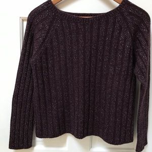 Quadro purple/silver knit sweater. Made in Italy.